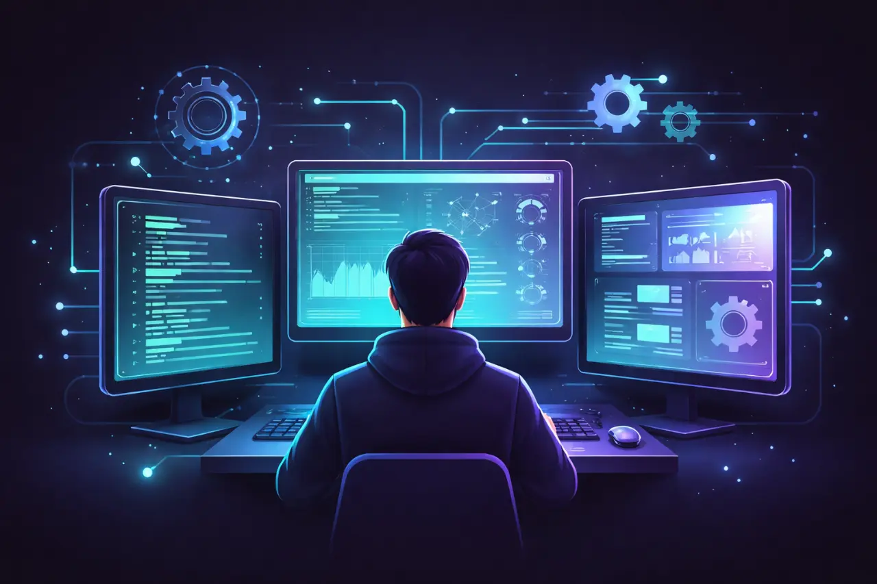 Ingeniero de sistemas trabajando